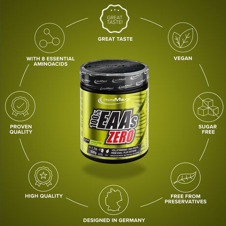 Αμινοξέα IronMaxx 100% EAAs Zero 500gr Lemon Icetea