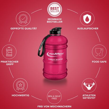 Μπουκάλι Nερού 2200ml Κόκκινο Ματ IronMaxx Μπουκάλι Nερού 2200ml Κόκκινο Ματ IronMaxx