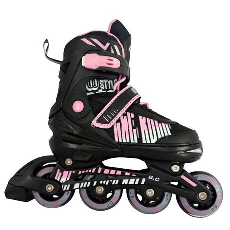 Αυξομειούμενα Πατίνια Roller GC BW Μαύρο/Ροζ IN-LINE SKATES Large (39-42)