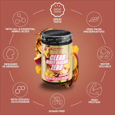 Πρωτεΐνη IronMaxx Clear Whey Isolate ZERO 400gr Mango Peach Ice Tea