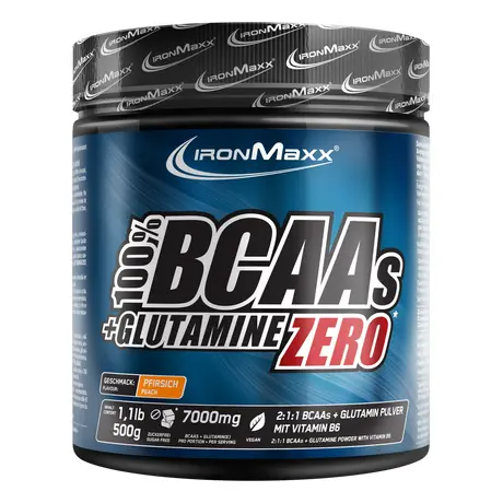 Αμινοξέα IronMaxx 100% BCAA + Glutamine Zero 500gr Peach Αμινοξέα IronMaxx 100% BCAA + Glutamine Zero 500gr Peach