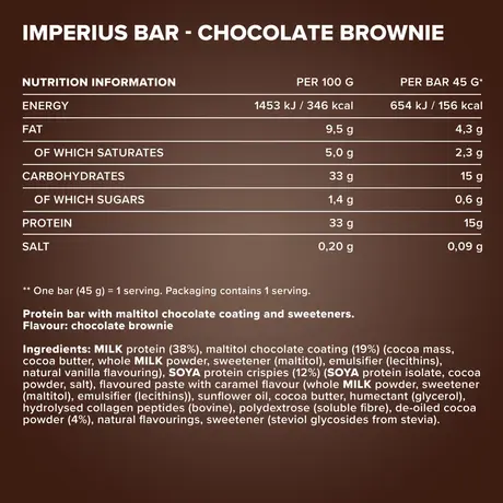 Μπάρα Πρωτεΐνης IronMaxx Imperius Protein Bar 45g - Chocolate Brownie Μπάρα Πρωτεΐνης IronMaxx Imperius Protein Bar 45g - Chocolate Brownie