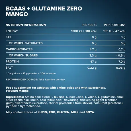 Αμινοξέα IronMaxx 100% BCAA + Glutamine Zero 500gr Mango Αμινοξέα IronMaxx 100% BCAA + Glutamine Zero 500gr Mango