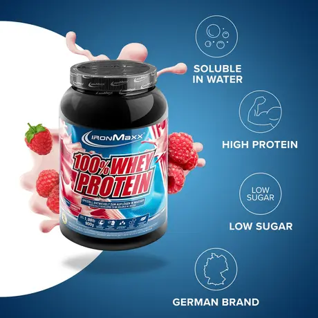 Πρωτεΐνη IronMaxx 100% Whey Protein 900gr Raspberry Πρωτεΐνη IronMaxx 100% Whey Protein 900gr Raspberry
