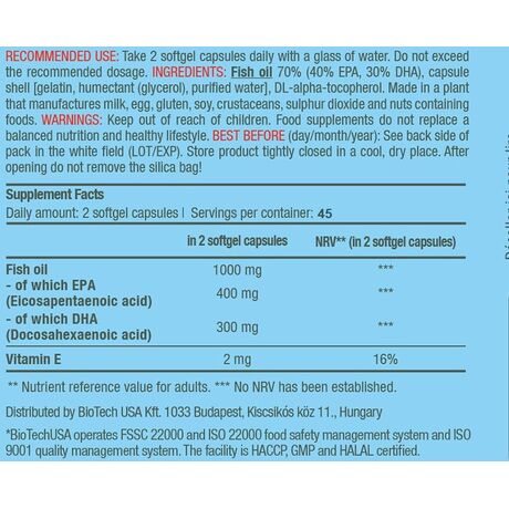 Mega Omega 3 90 Caps BioTech USA