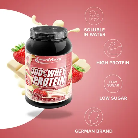 Πρωτεΐνη IronMaxx 100% Whey Protein 900gr White Chocolate-Strawberry Πρωτεΐνη IronMaxx 100% Whey Protein 900gr White Chocolate-Strawberry