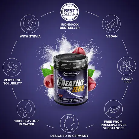 Κρεατίνη IronMaxx Creatine Flavoured Zero 500gr Cherry Κρεατίνη IronMaxx Creatine Flavoured Zero 500gr Cherry