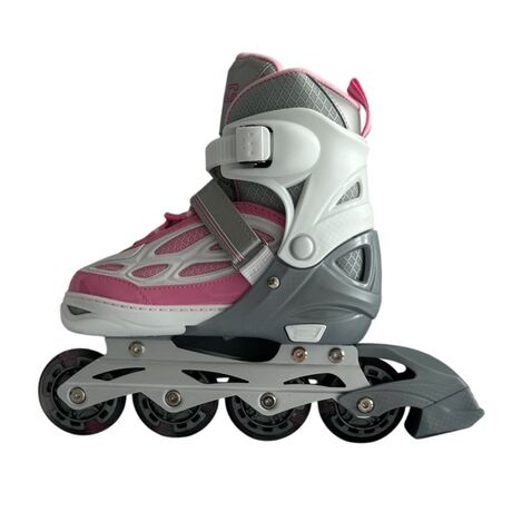 Πατίνια Roller Ρυθμιζόμενα με Led Τροχούς Inline Γκρι/Ροζ G&C BW188