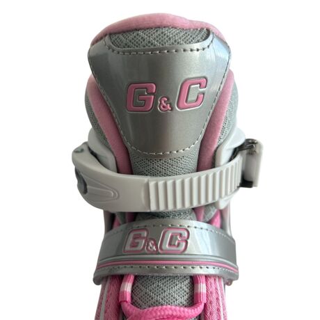 Πατίνια Roller Ρυθμιζόμενα με Led Τροχούς Inline Γκρι/Ροζ G&C BW188