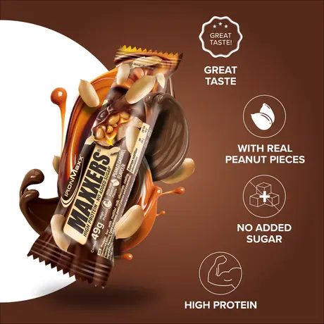 Μπάρα Πρωτεΐνης IronMaxx Maxxers 49g - Peanut Caramel