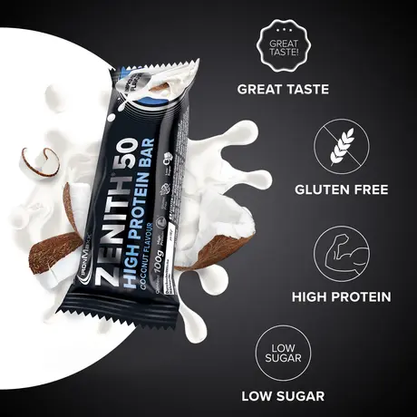 Μπάρα Πρωτεΐνης IronMaxx 50% Zenith® Protein Bar 100g - Coconut