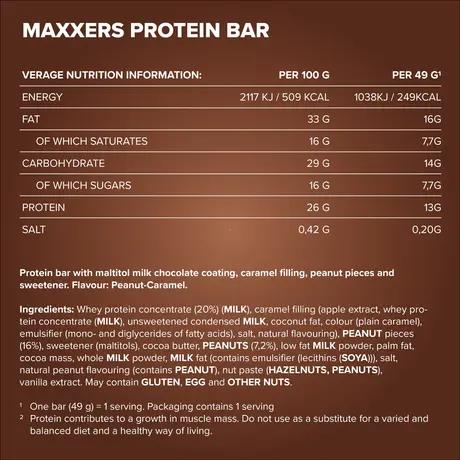 Μπάρα Πρωτεΐνης IronMaxx Maxxers 49g - Peanut Caramel