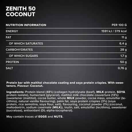 Μπάρα Πρωτεΐνης IronMaxx 50% Zenith® Protein Bar 100g - Coconut