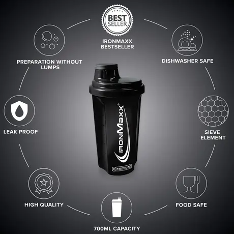 Shaker Πρωτεΐνης IronMaxx 750ml - Black