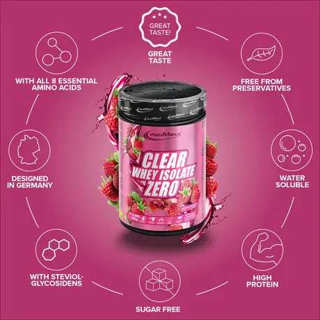 Πρωτεΐνη IronMaxx Clear Whey Isolate ZERO 400gr Raspberry