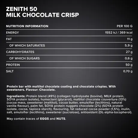 Μπάρα Πρωτεΐνης IronMaxx 50% Zenith® Protein Bar 100g - Chocolate