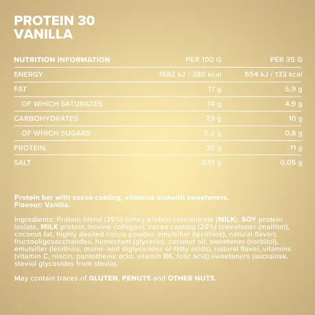 Μπάρα Πρωτεΐνης IronMaxx Protein 30 Protein Bar 35g - VanillaΜπάρα Πρωτεΐνης IronMaxx Protein 30 Protein Bar 35g - Vanilla