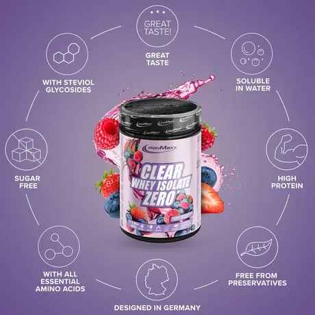 Πρωτεΐνη IronMaxx Clear Whey Isolate ZERO 400gr Wild Berries