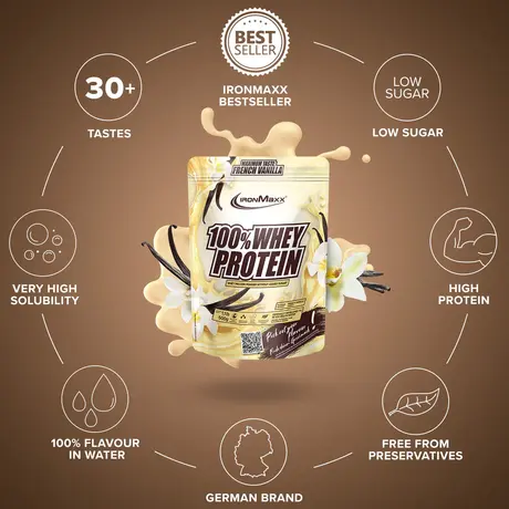 Πρωτεΐνη IronMaxx 100% Whey Protein 500gr French Vanilla