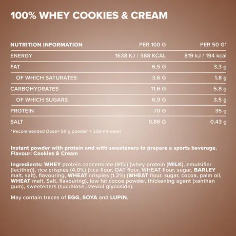 Πρωτεΐνη IronMaxx 100% Whey Protein 2350gr Cookies & Cream