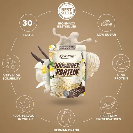 Πρωτεΐνη IronMaxx 100% Whey Protein 500gr Vanilla Ice Cream