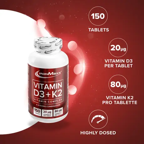 Βιταμίνη D3+K2 IronMaxx 150Tabs