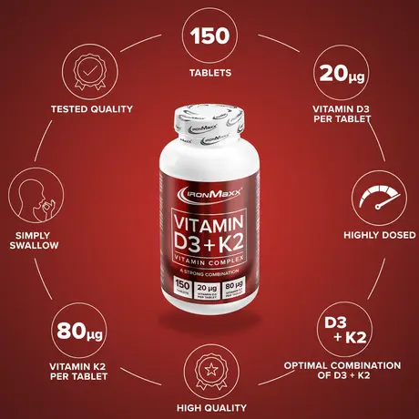 Βιταμίνη D3+K2 IronMaxx 150Tabs