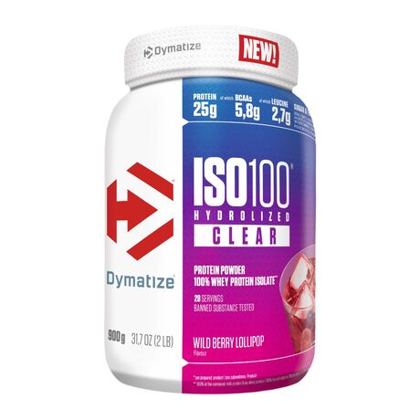 Πρωτεΐνη DYMATIZE ISO 100 Clear Hydrolyzed 900gr Wild Berry Lollipop