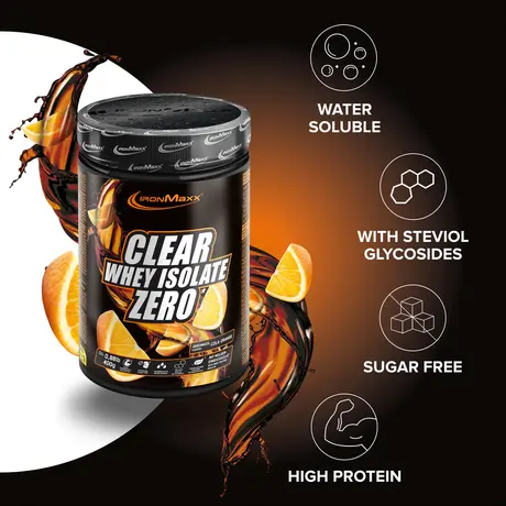Πρωτεΐνη IronMaxx Clear Whey Isolate ZERO 400gr Cola Orange