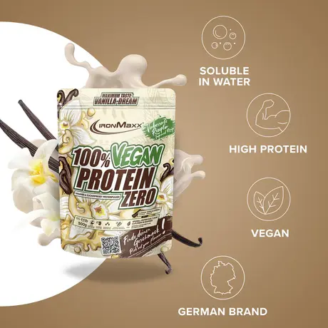 Πρωτεΐνη IronMaxx 100% Vegan Protein Zero 500gr Vanilla Dream