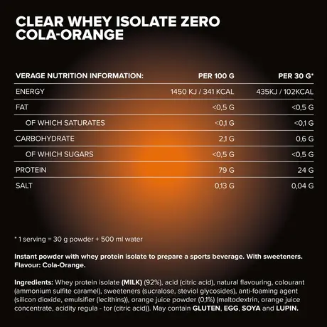 Πρωτεΐνη IronMaxx Clear Whey Isolate ZERO 400gr Cola Orange