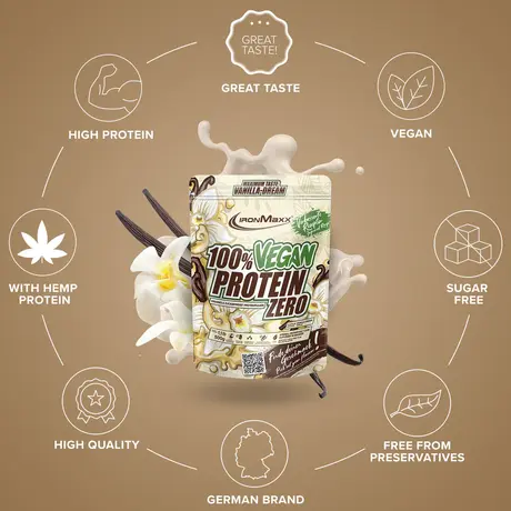Πρωτεΐνη IronMaxx 100% Vegan Protein Zero 500gr Vanilla Dream