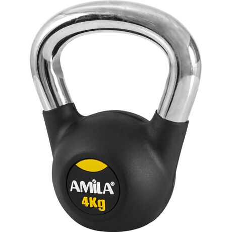 AMILA Kettlebell Rubber Cover Cr Handle 4Kg 44495