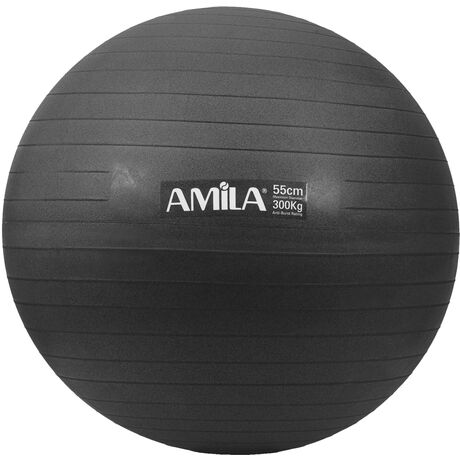 Μπάλα Γυμναστικής AMILA GYMBALL 55cm Μαύρη Bulk 48412