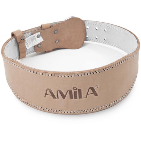 Ζώνη Άρσης Βαρών AMILA Δερμάτινη Μπεζ A Quality L 8331003