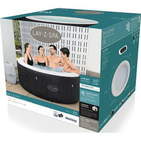 Υδρομασάζ Φουσκωτο 2-4 Ατόμων 180x223x66cm Lay-Z Spa Miami AirJet BESTWAY 15751 Υδρομασάζ Φουσκωτο 2-4 Ατόμων 180x223x66cm Lay-Z Spa Miami AirJet BESTWAY 15751