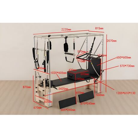 Κρεβάτι Pilates Reformer Cadillac 3-in-1 Oak PEGASUS 399513235