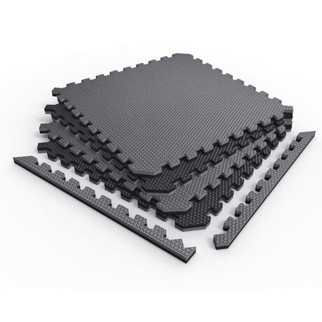 Δάπεδο Προστασίας Puzzle EVA Σετ 60x60x1.0 4τμχ Μαύρο/Γκρι VIKING